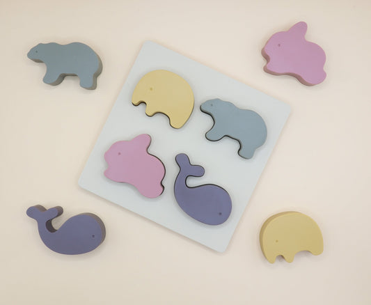 Silicone Animal Sorting Puzzle - Against The Grain Childrens Furniture & Essentials