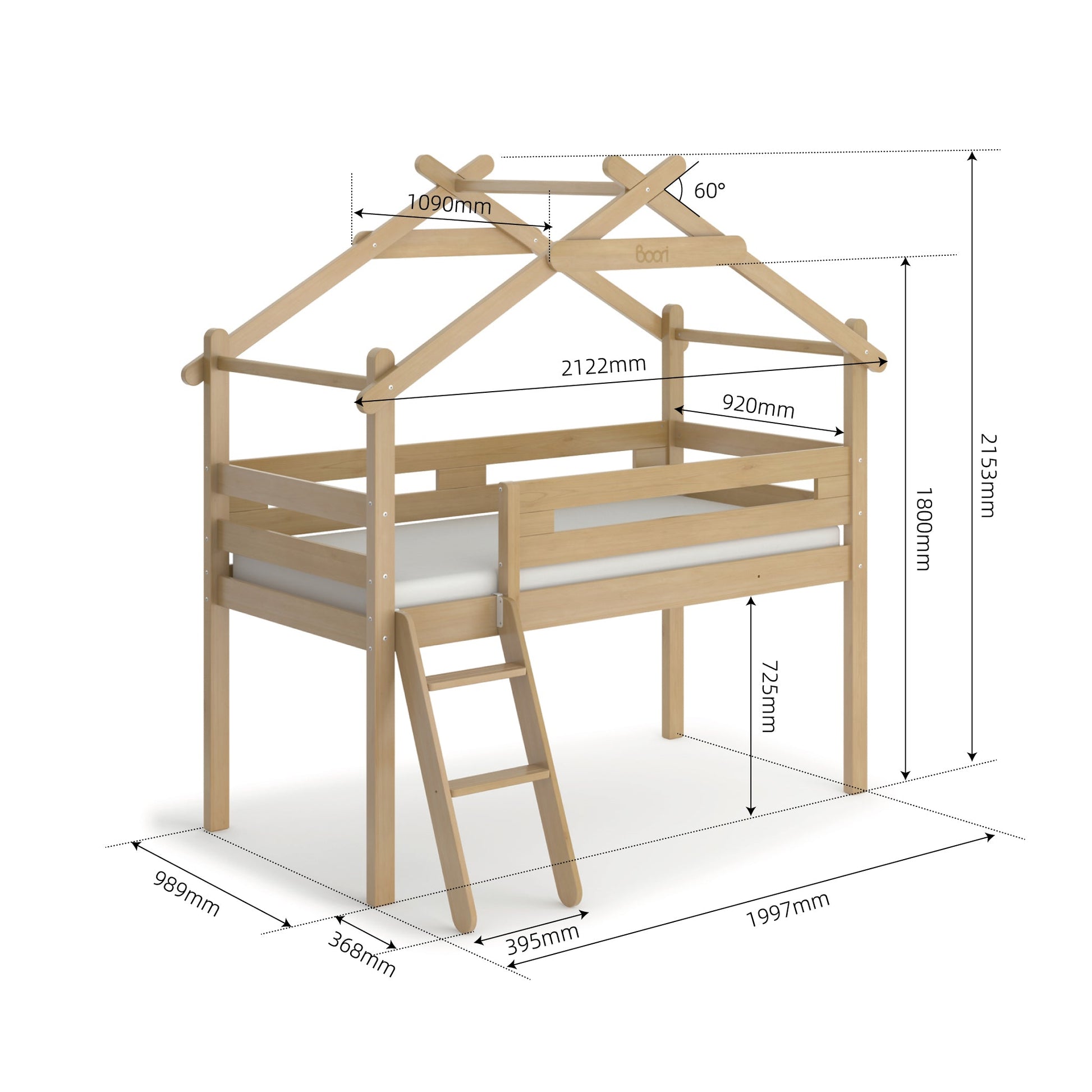 Boori Forest Teepee Single Loft Bed - Against The Grain Childrens Furniture & Essentials