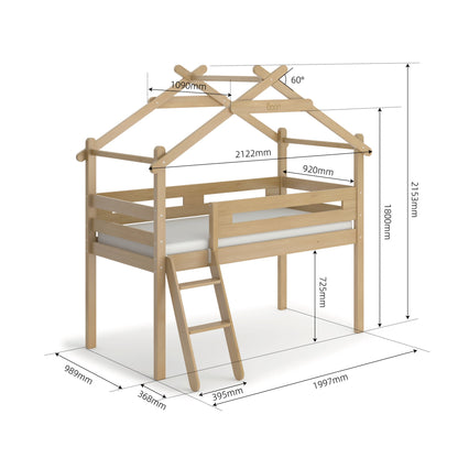 Boori Forest Teepee Single Loft Bed - Against The Grain Childrens Furniture & Essentials