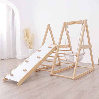 Boori Tidy Climbing Gym - wooden kids climbing gym with slide