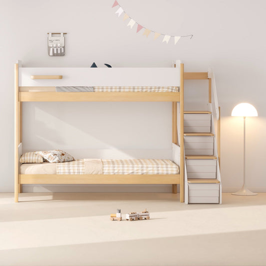 Boori Natty King Single Bunk Bed with Storage Staircase - Against The Grain Childrens Furniture & Essentials