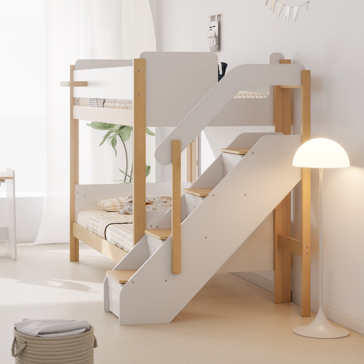 Boori Natty King Single Bunk Bed with Storage Staircase - Against The Grain Childrens Furniture & Essentials