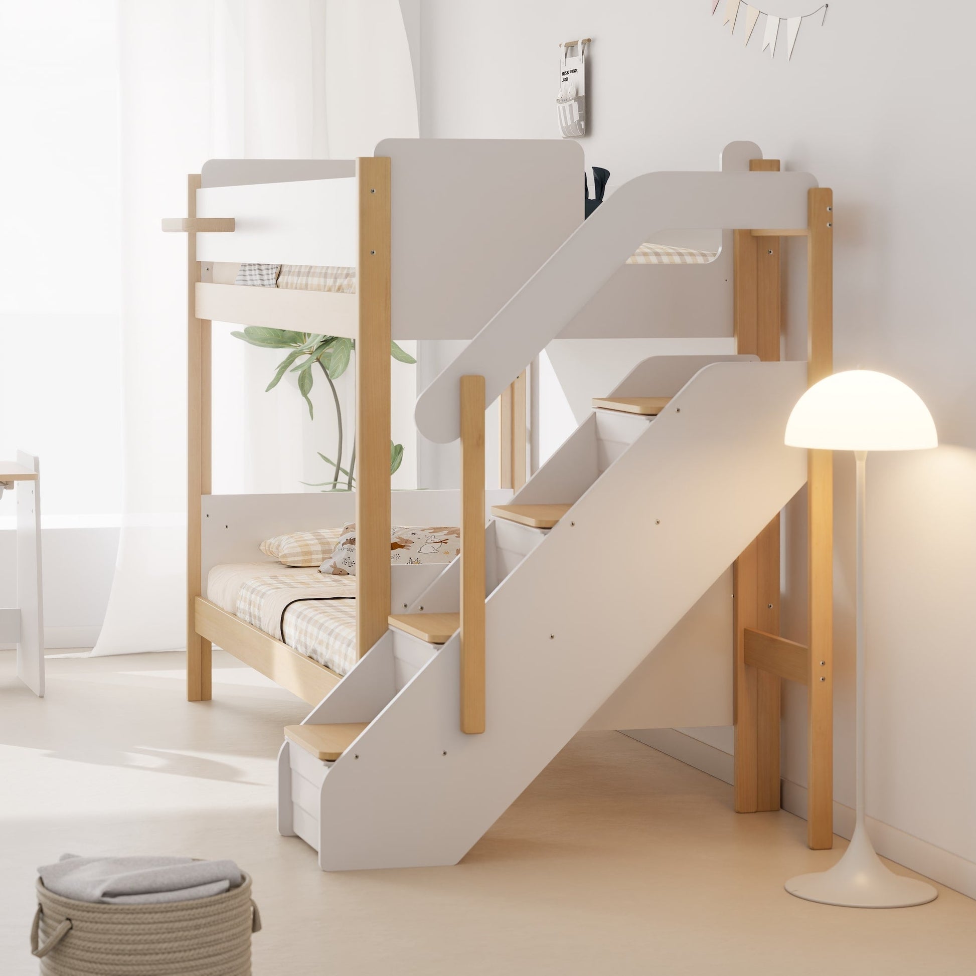 Boori Natty King Single Bunk Bed with Storage Staircase - Against The Grain Childrens Furniture & Essentials