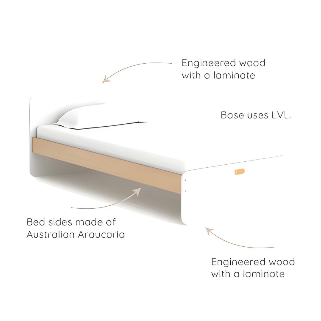 Boori Neat Single Bed + Mattress - Against The Grain Childrens Furniture & Essentials