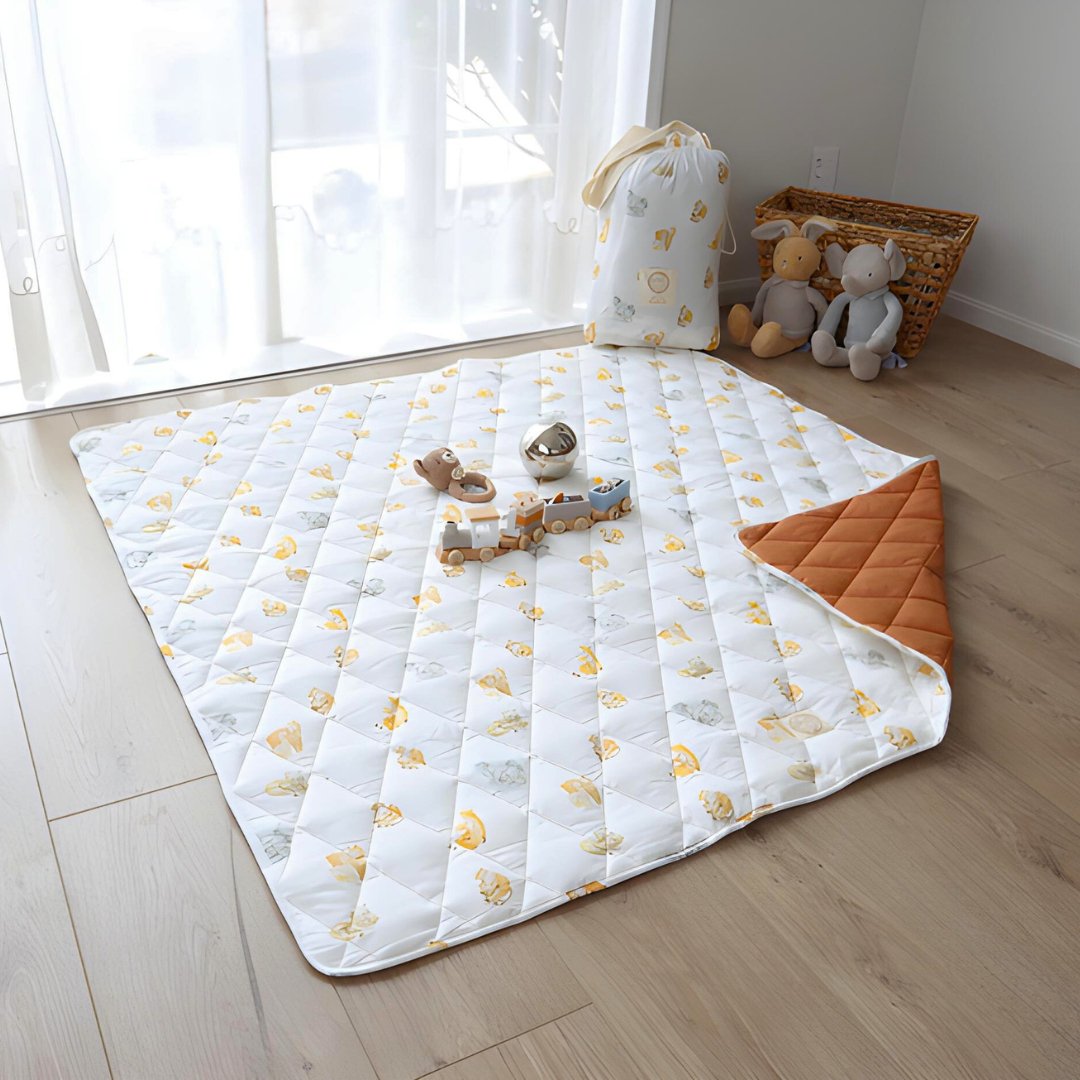 Premium Organic Cotton/Waterproof Playmat - Safari - Against The Grain Childrens Furniture & Essentials