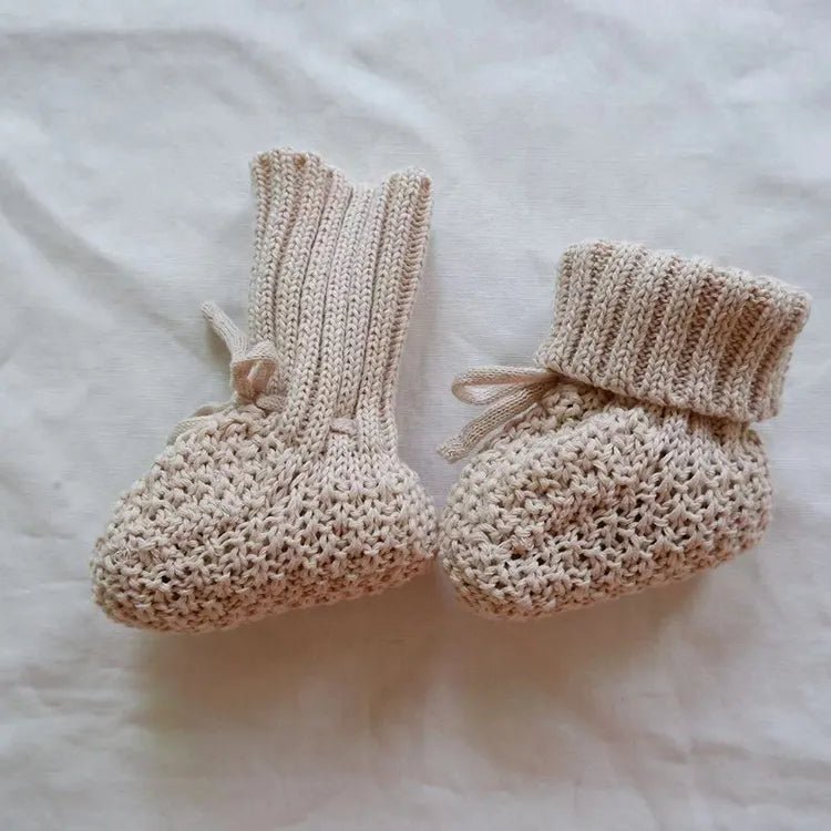 100% Organic Cotton Knitted Booties - Against The Grain Childrens Furniture & Essentials