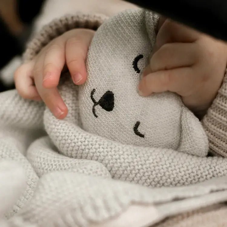 100% Organic Cotton Knitted Bunny Comforter - Against The Grain Childrens Furniture & Essentials