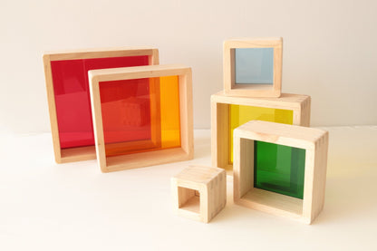 6pc Primary Coloured Acrylic Blocks - Against The Grain Childrens Furniture & Essentials