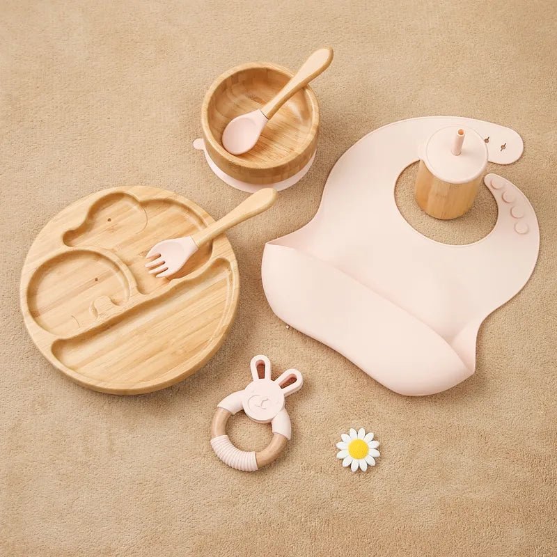 Bamboo & Silicone Feeding Set - Against The Grain Childrens Furniture & Essentials