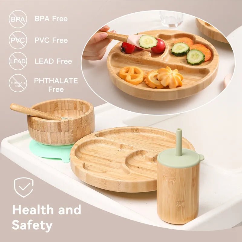 Bamboo & Silicone Feeding Set - Against The Grain Childrens Furniture & Essentials