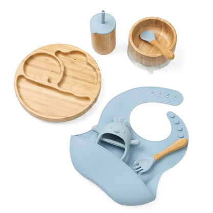 Bamboo & Silicone Feeding Set - Against The Grain Childrens Furniture & Essentials