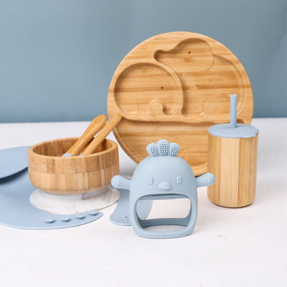 Bamboo & Silicone Feeding Set - Against The Grain Childrens Furniture & Essentials