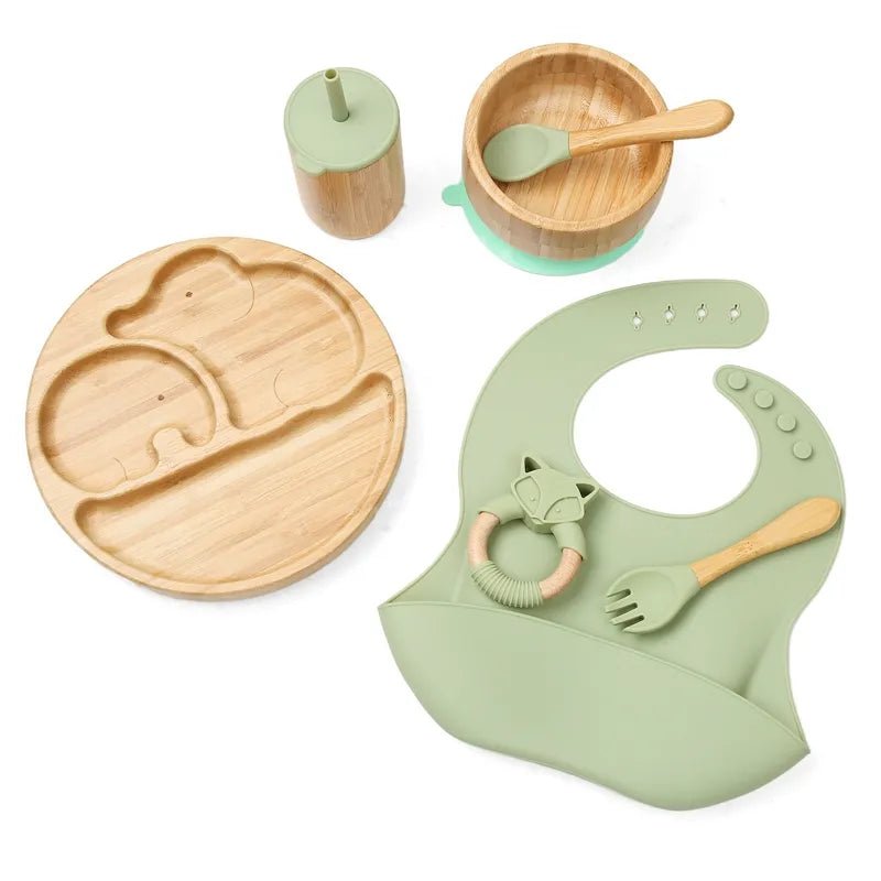 Bamboo & Silicone Feeding Set - Against The Grain Childrens Furniture & Essentials