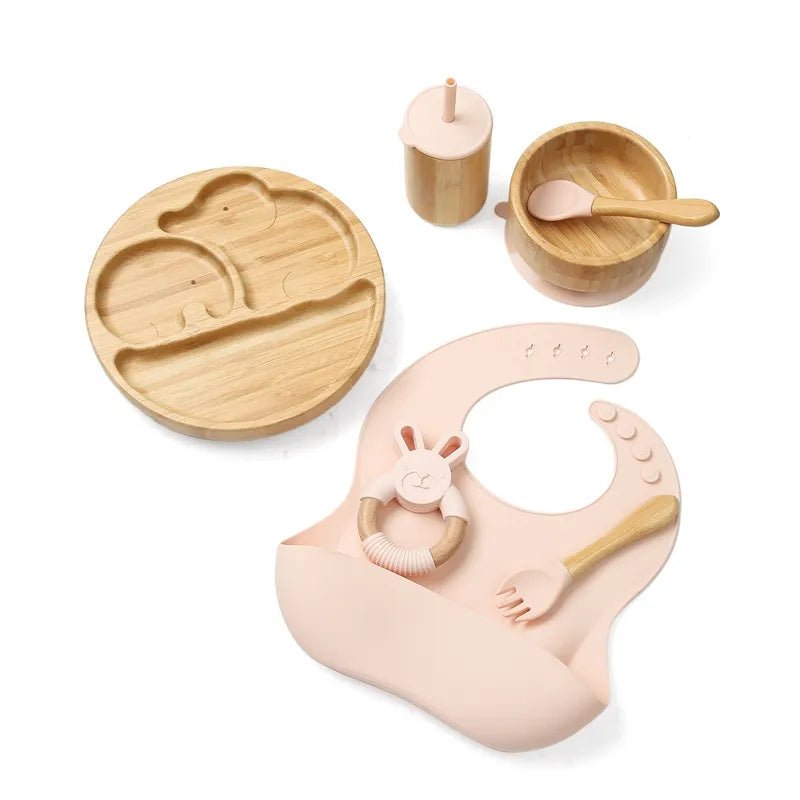 Bamboo & Silicone Feeding Set - Against The Grain Childrens Furniture & Essentials