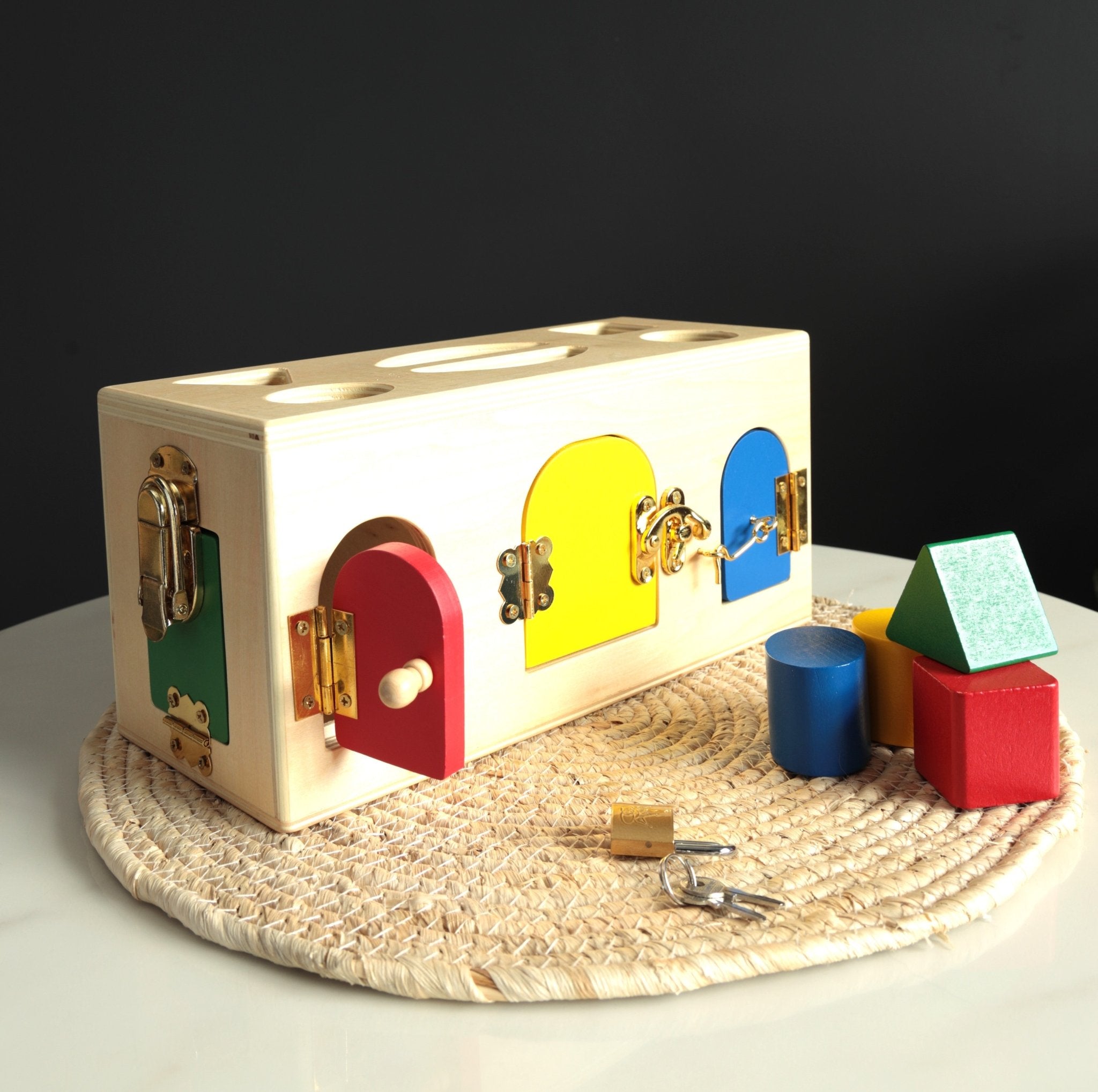 Beech Wood Sensory Lock Box - Against The Grain Childrens Furniture & Essentials