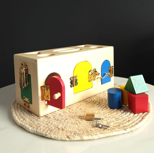 Beech Wood Sensory Lock Box - Against The Grain Childrens Furniture & Essentials