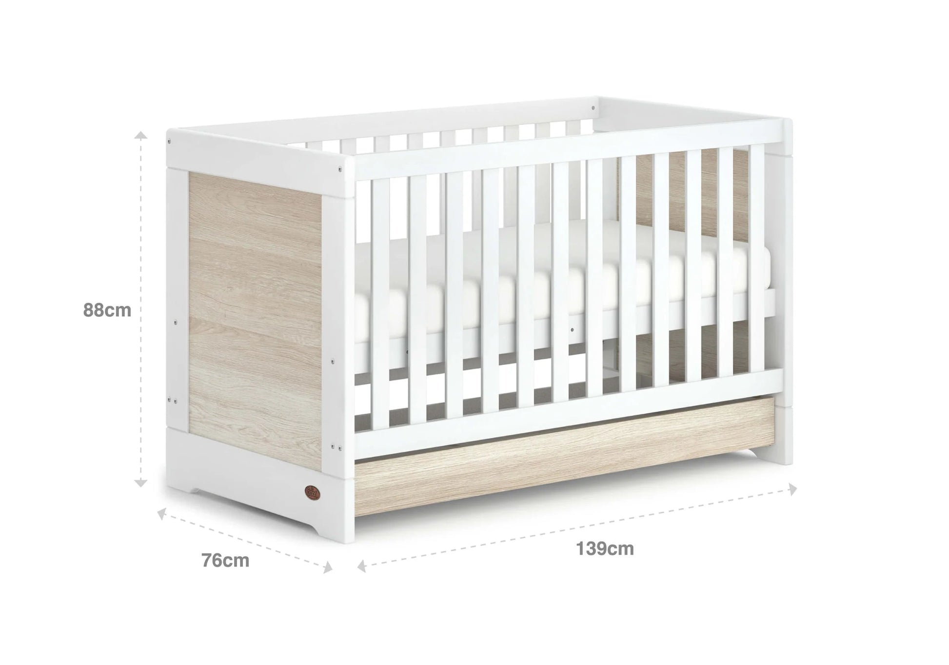 Boori Elite Multipurpose Cot Bed with Matress & Drawer - Against The Grain Childrens Furniture & Essentials