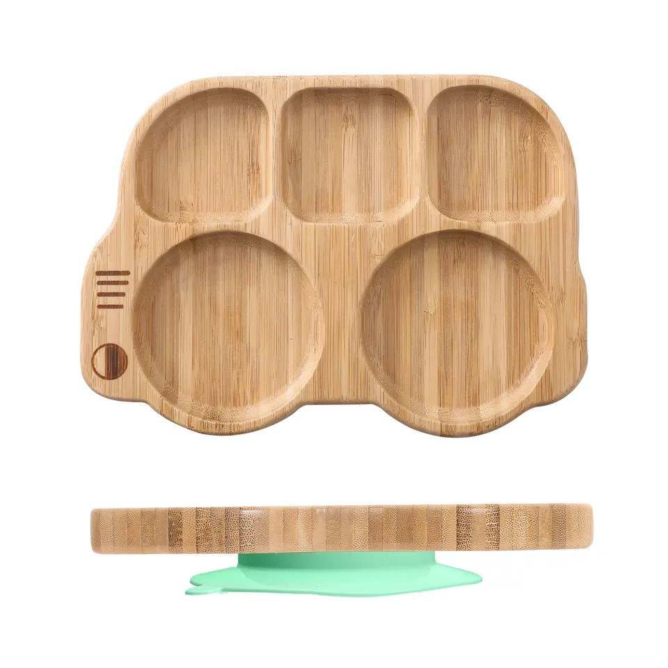 Bus Bamboo Plate & Spoon - Against The Grain Childrens Furniture & Essentials