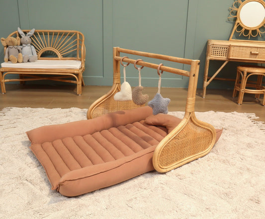 Cleo Rattan Play Gym with Mattress - Against The Grain Childrens Furniture & Essentials