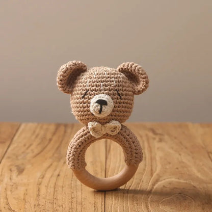 Crochet Bear Rattle Ring - Against The Grain Childrens Furniture & Essentials