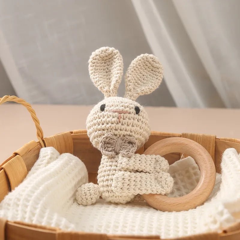 Crochet Bunny Rattle Ring - Against The Grain Childrens Furniture & Essentials