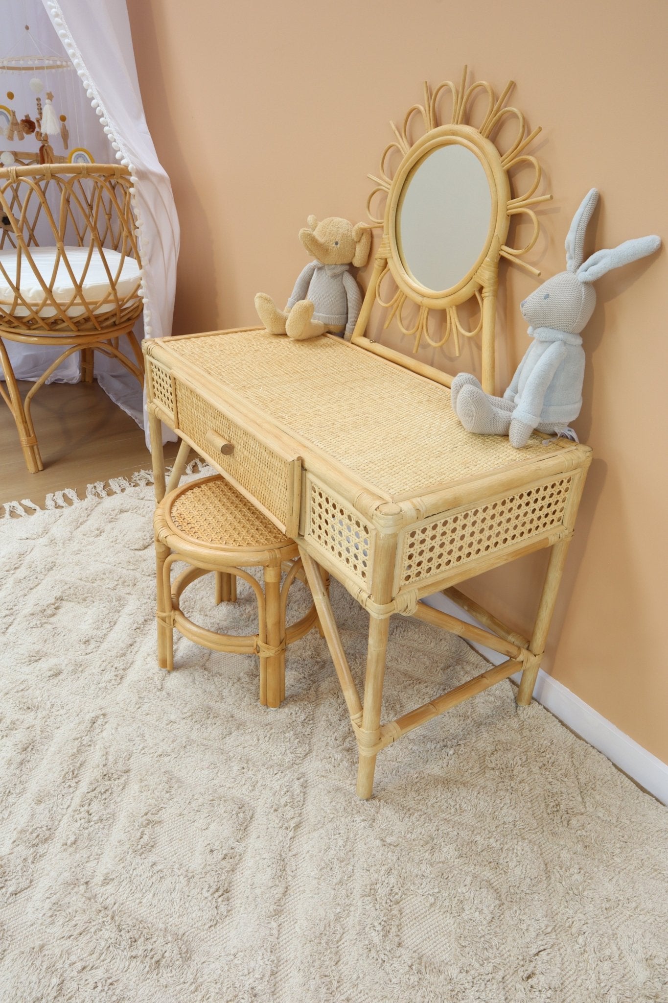 Daisy Rattan Dresser with Stool - Against The Grain Childrens Furniture & Essentials