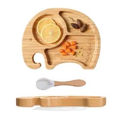 Elephant Bamboo Plate & Spoon - Against The Grain Childrens Furniture & Essentials