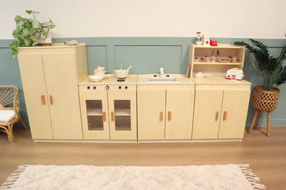 Large Natural Wood Pretend Kitchen - Against The Grain Childrens Furniture & Essentials