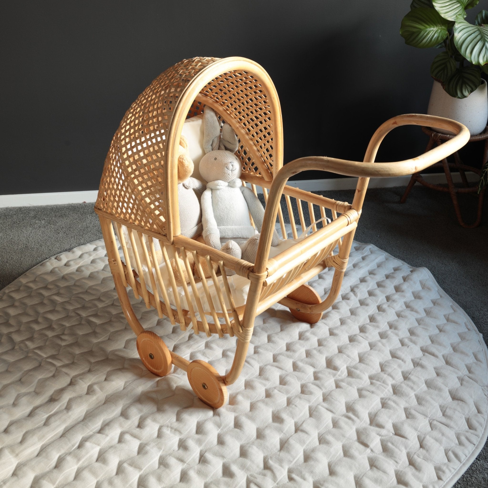 Millar Rattan Doll Pram Against The Grain Childrens Furniture Essentials