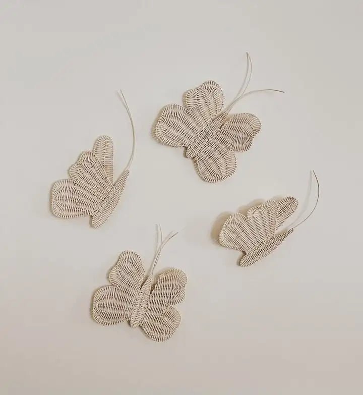 Rattan Butterfly Wall Art (Each) - Against The Grain Childrens Furniture & Essentials