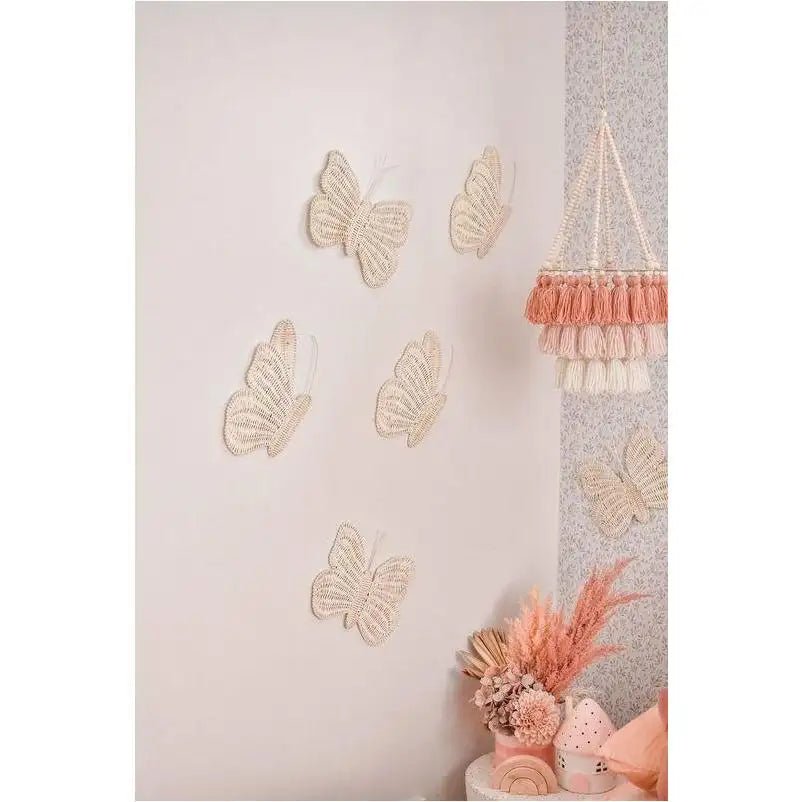 Rattan Butterfly Wall Art (Each) - Against The Grain Childrens Furniture & Essentials