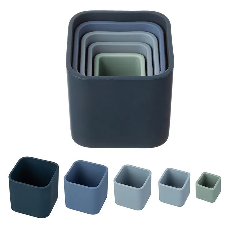 Silicone Pastel Stacking Cups - Against The Grain Childrens Furniture & Essentials