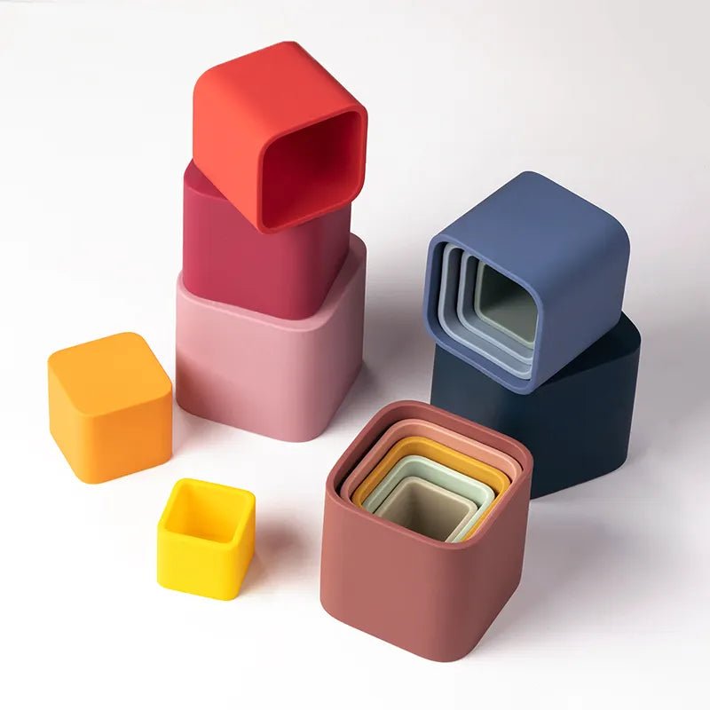 Silicone Pastel Stacking Cups - Against The Grain Childrens Furniture & Essentials