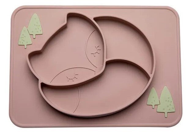 Silicone Sleeping Fox Dinner Plate - Against The Grain Childrens Furniture & Essentials